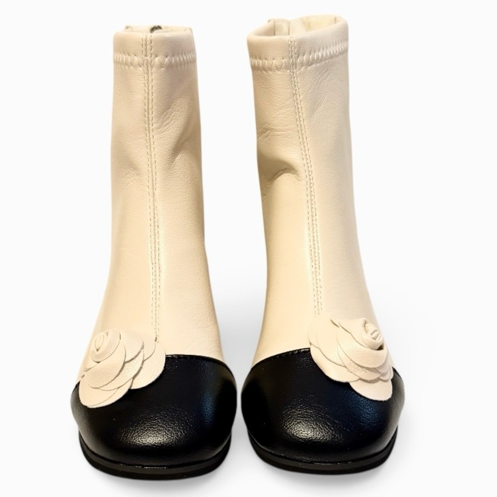 Flower Flourish Two Tone Ankle Boots Camellia Flower Size 39 New - Picture 9 of 9